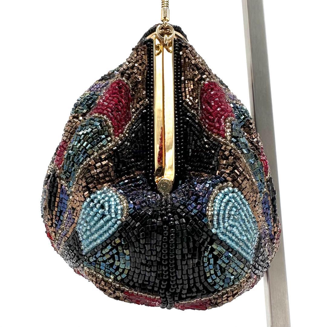 LUMYはしもと パーティバッグ 総ビーズ 皇室御用達 モルティ マルチカラー