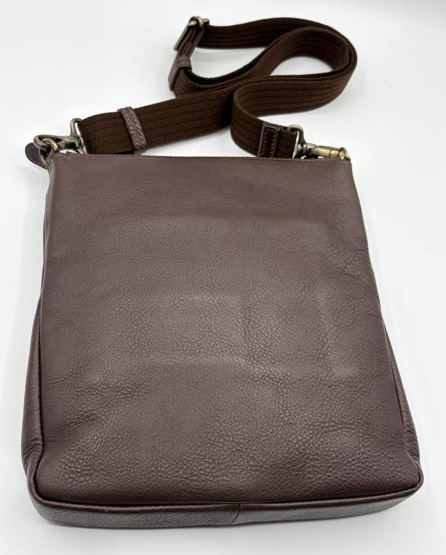 土屋鞄 防水レザーショルダーバッグ プロータ ダークブラウン