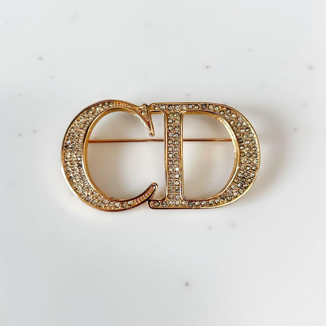 【希少•美品】DIOR CDロゴ ブローチ ヴィンテージ ゴールド クリスタル