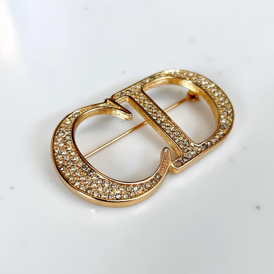 【希少•美品】DIOR CDロゴ ブローチ ヴィンテージ ゴールド クリスタル