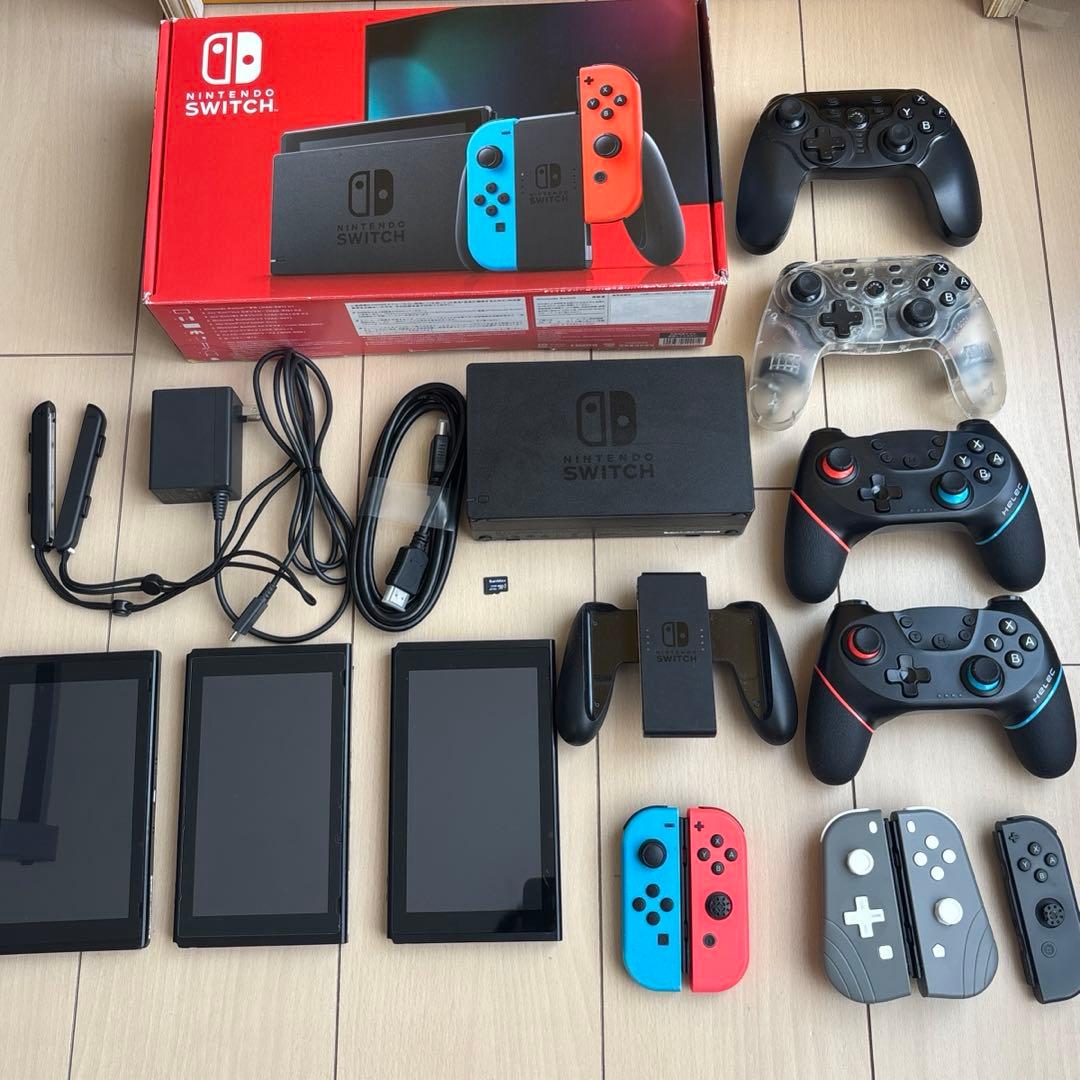 Nintendo Switch 本体3台+Joy-Con5台+周辺機器まとめ売り