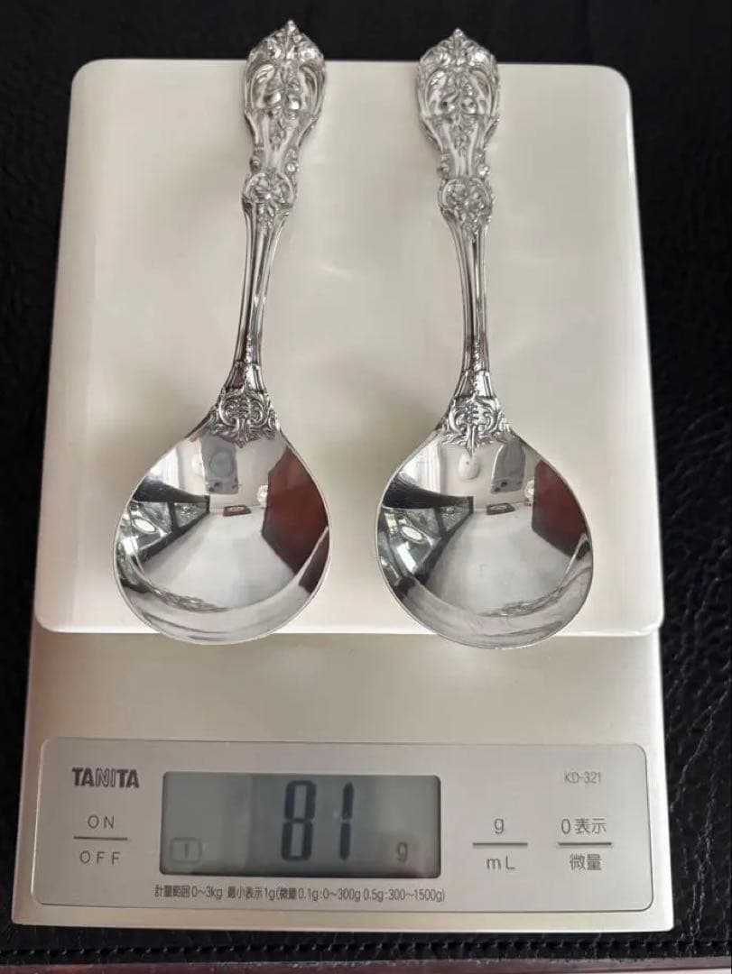 リードアンドバートン社製　純銀　スープスプーン　２本