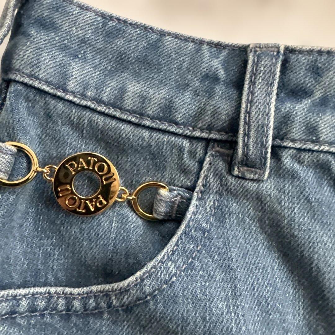 PATOU デニムショートパンツ ゴールド装飾