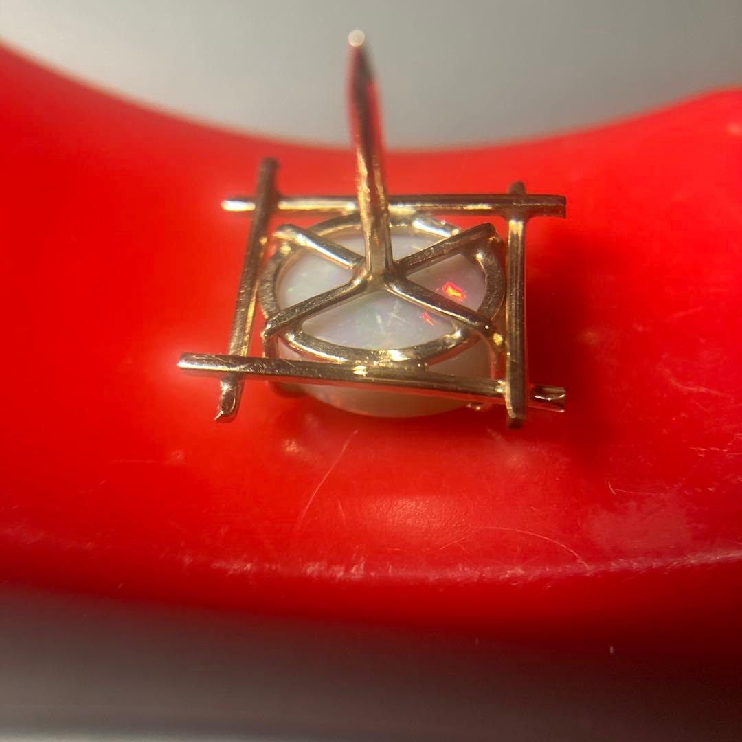 (=^▽^)σ現地でk18(18金)の金具で製作したオパールタイピン