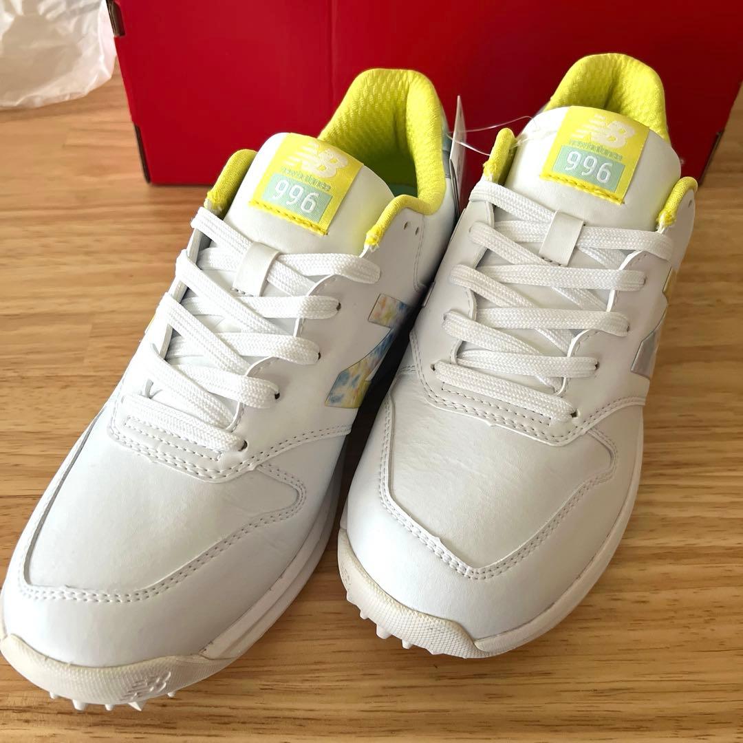 New Balance 996 ゴルフシューズ ホワイト/イエロー