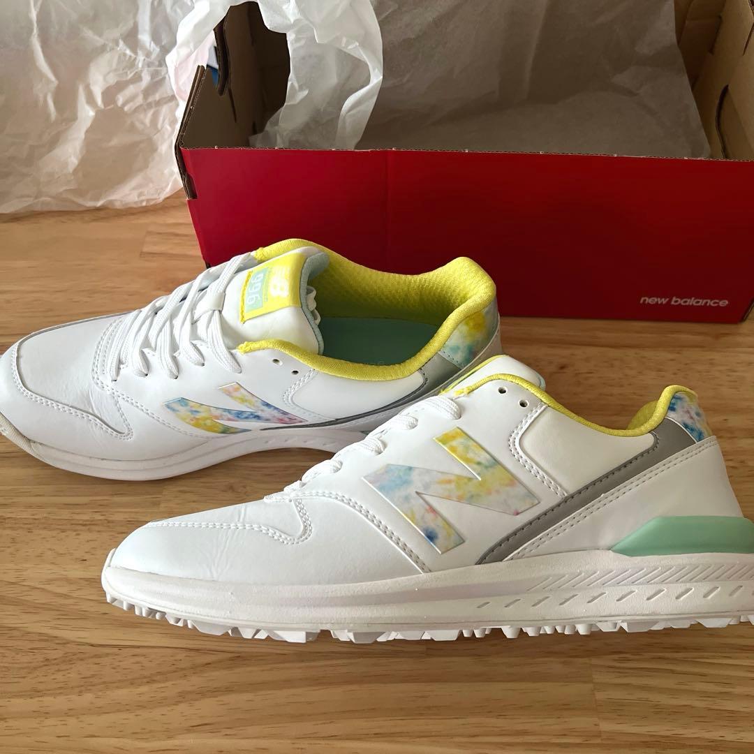 New Balance 996 ゴルフシューズ ホワイト/イエロー