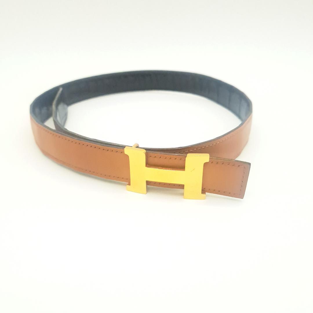 エルメス HERMES Hベルト リバーシブル アリゲーター ゴールドバックル