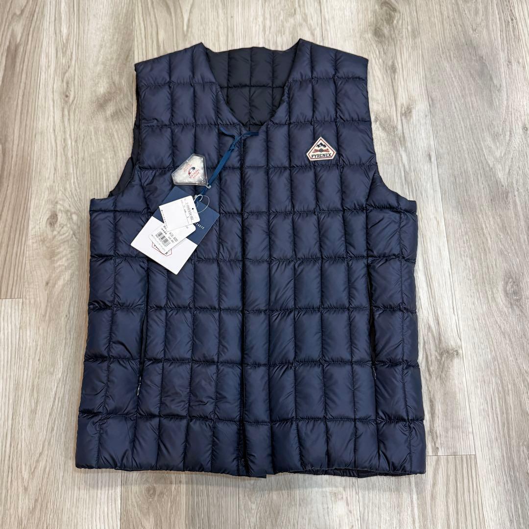 新品未使用◎PYRENEX ピレネックス インナーダウンベスト S ネイビー