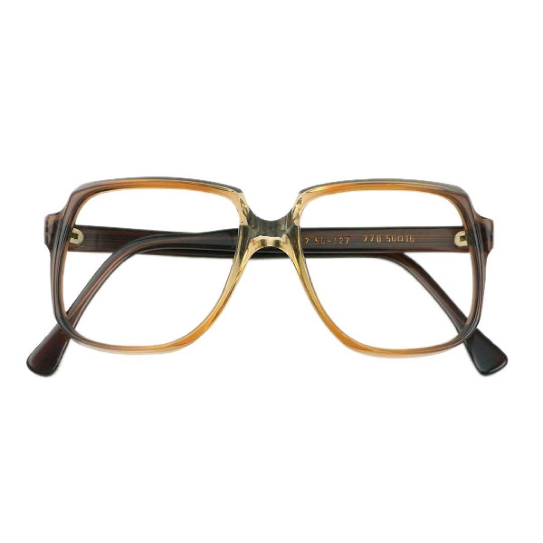 デッド80sビンテージSFBジャーマン メガネ フレーム ドイツ製 伊達眼鏡 茶