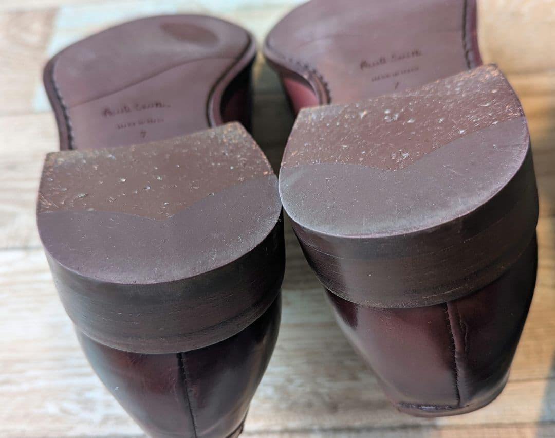 イタリア製 バーガンディ 内羽根 レザー シューズ size7