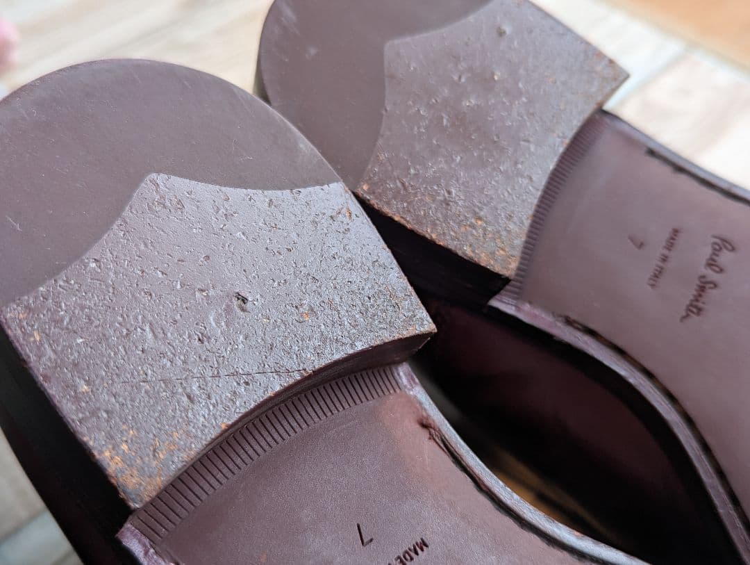 イタリア製 バーガンディ 内羽根 レザー シューズ size7