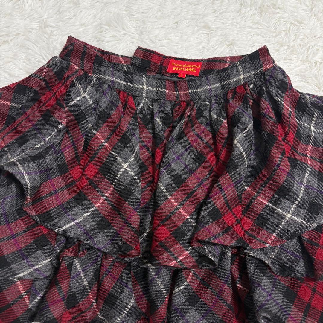 超希少　ヴィヴィアンウエストウッド　チェックフリル　ティアード　ミニスカート