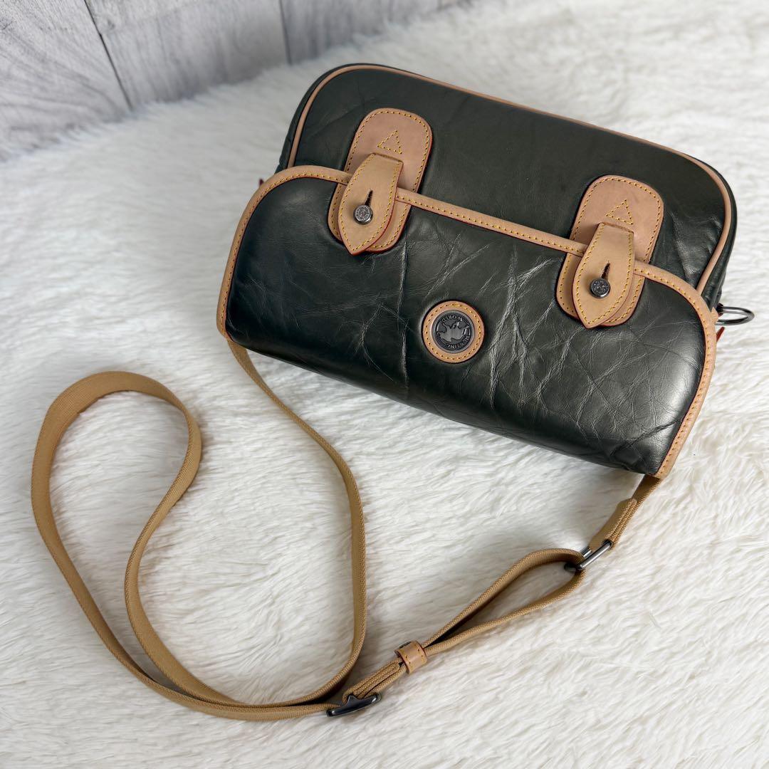 希少♡最高級♡バチューレザー♡ハンティングワールド ショルダーバッグ カーキ