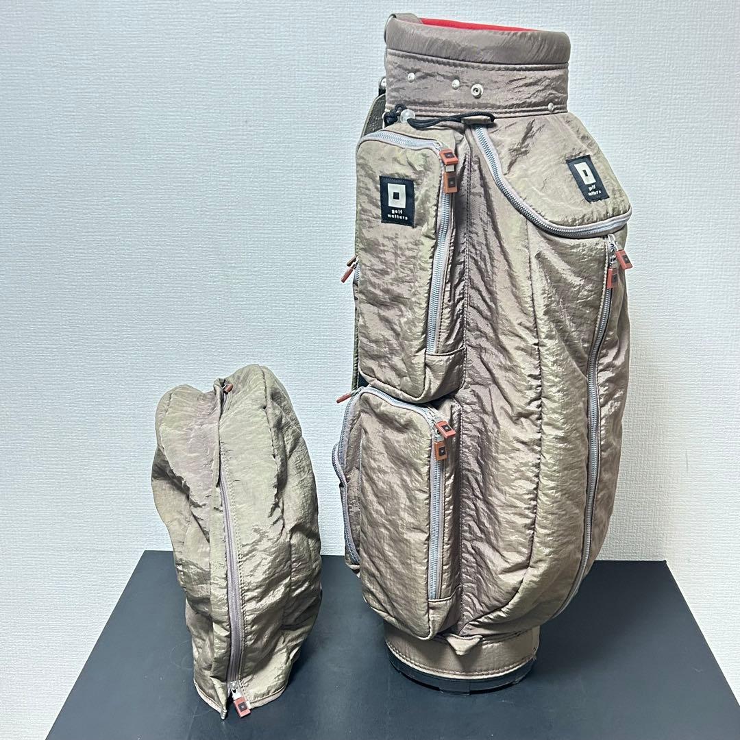 ONOFF オノフ キャディバッグ ゴルフバッグ ベージュ系 フード付き