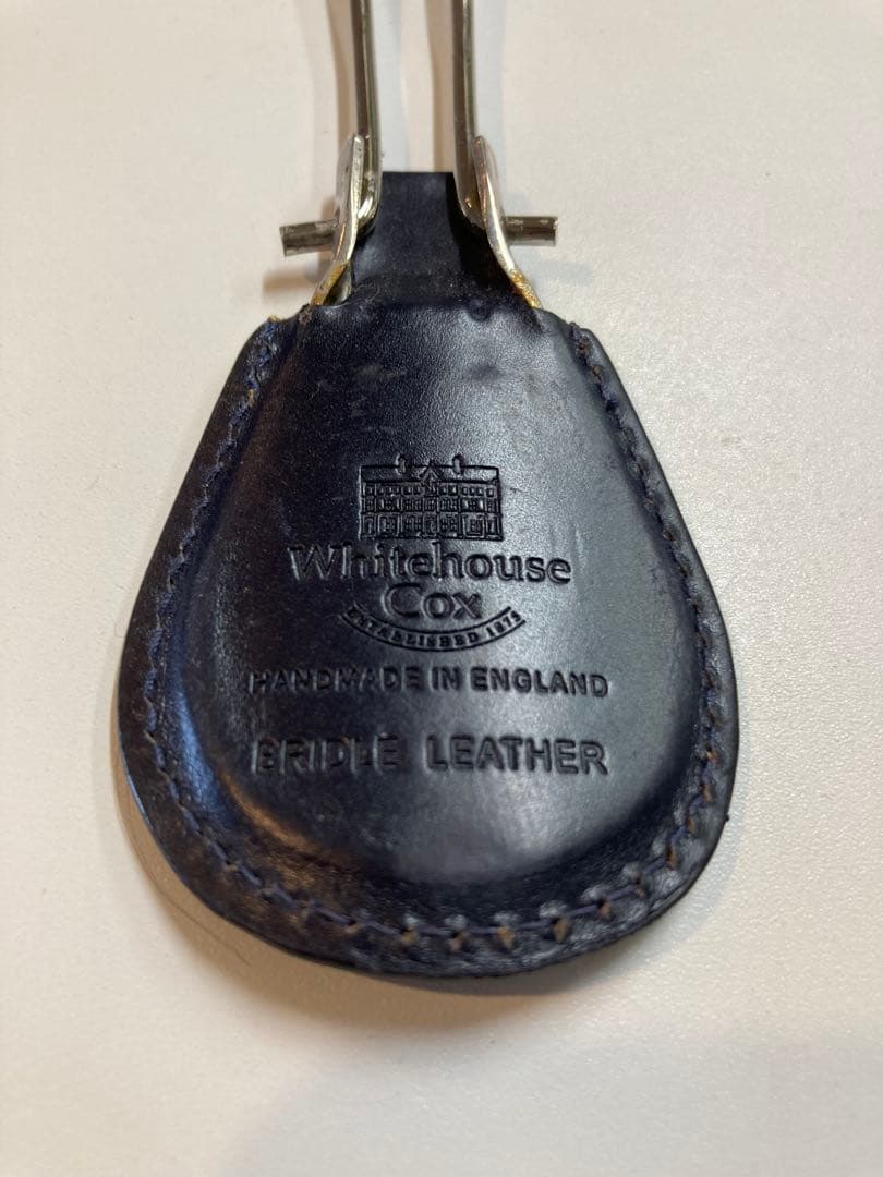 Whitehouse ブライドルレザー キーホルダー 希少カラー ネイビー