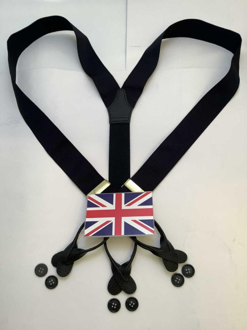 サスペンダー英国製アルバートサーストンクラシック6ボタン留上級非伸縮NYSL