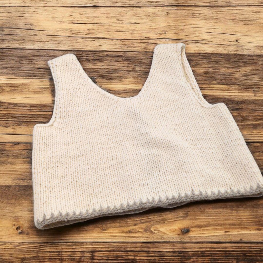 tumugu: ツムグ ローゲージ ハンドニット ベスト キナリ ウール100%