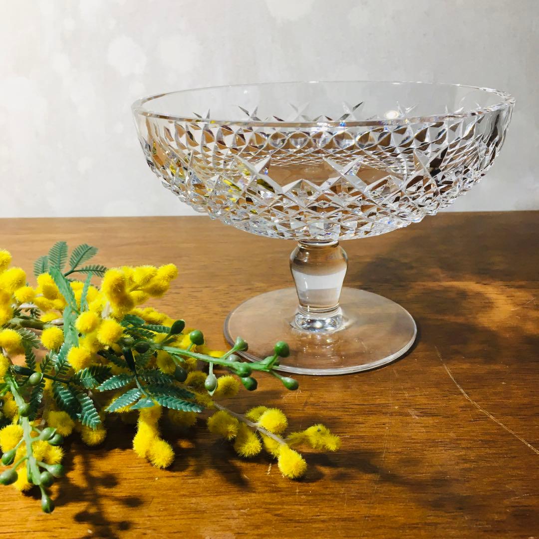 【廃盤】ウォーターフォードクリスタル　アラナ　ラウンドコンポート　プレーンステム