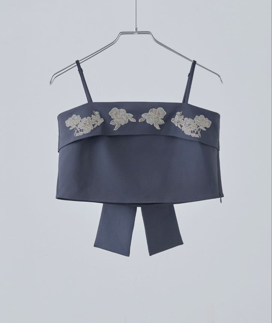 【etoll.】刺繍リボンビスチェ&ワイドパンツセットアップ 結婚式 二次会