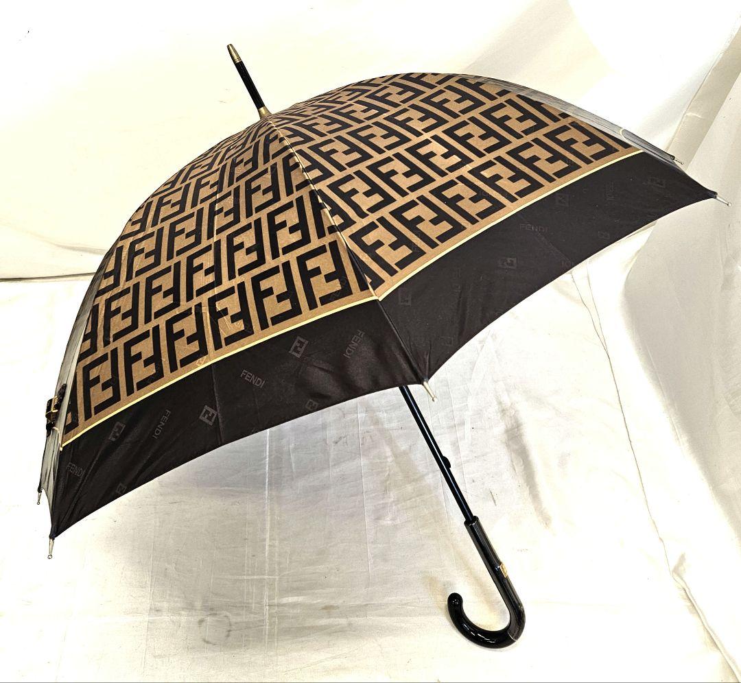 正規品　FENDI　フェンディ　長傘　雨傘　FF　ロゴ　ズッカ柄