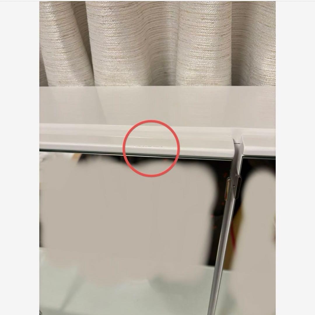 ニトリ　3面鏡ドレッサー　ホワイト　椅子（スツール）付き　※少し訳あり