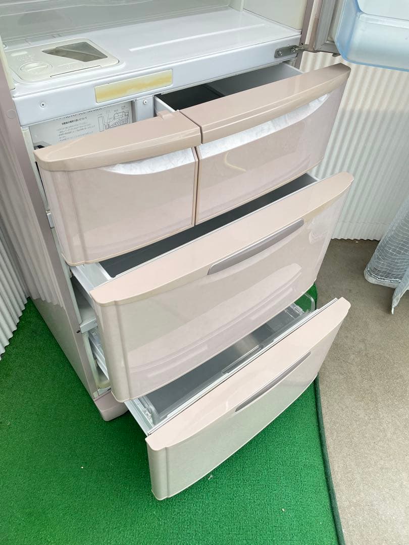 905 三菱 おしゃれレトロ5ドア冷蔵庫 455L 右開き シャンパンロゼ 国産