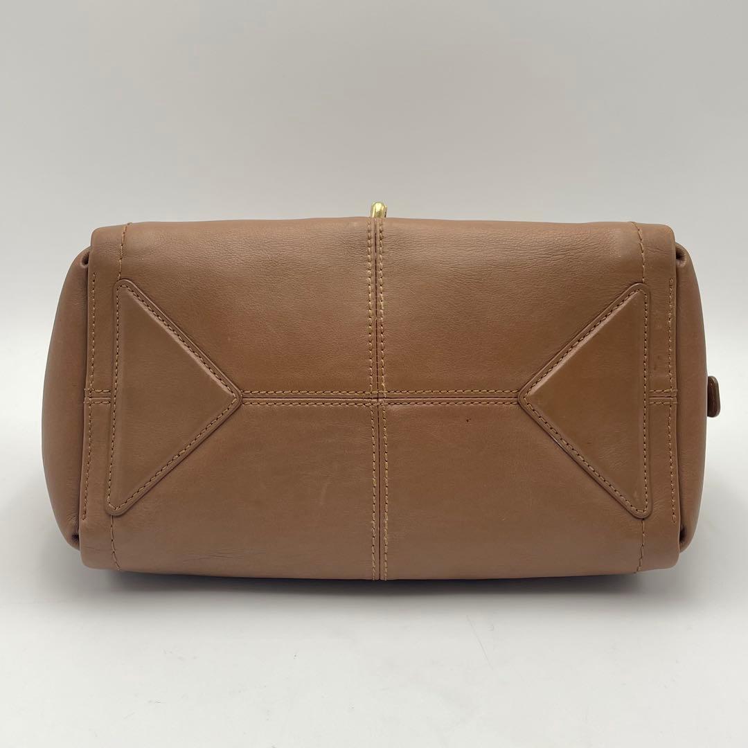 良品✨バリー ハンドバッグ オールレザー 本革 ロゴ金具 キャメル
