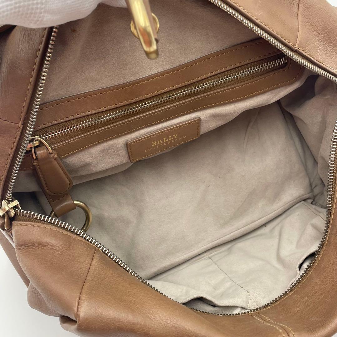 良品✨バリー ハンドバッグ オールレザー 本革 ロゴ金具 キャメル