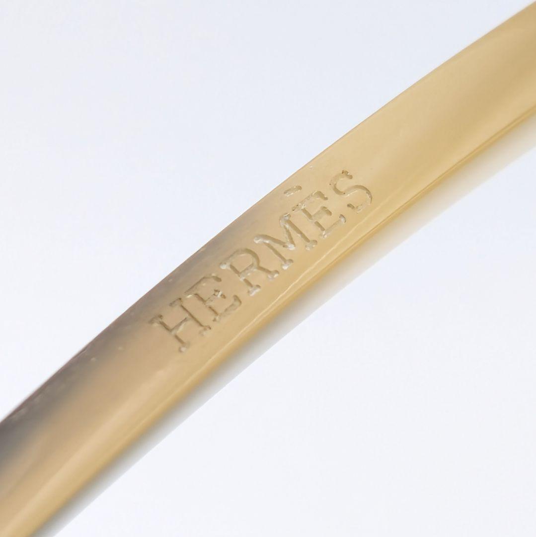 極美品 エルメス HERMES バッファローホーン ハート かんざし 簪 髪飾り