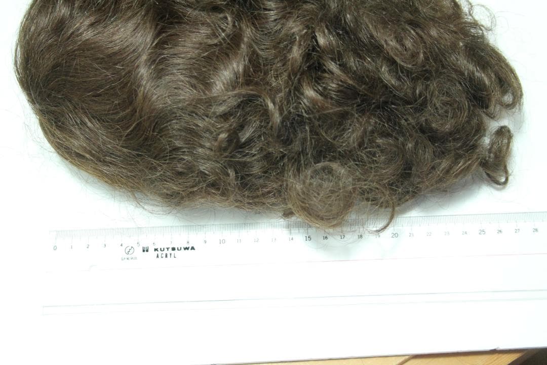 ◎大きな子に 内径 約38.5cm　人毛　ビンテージ ウィッグ　ビスクドールに