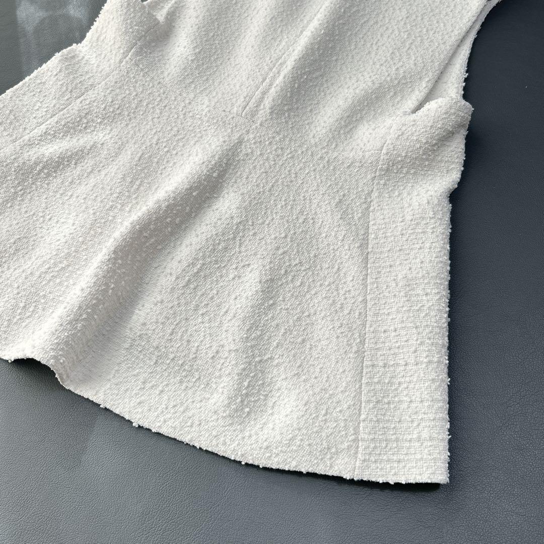 【今期 2025年モデル】PLST プラステ　ツイード ペプラムジレ