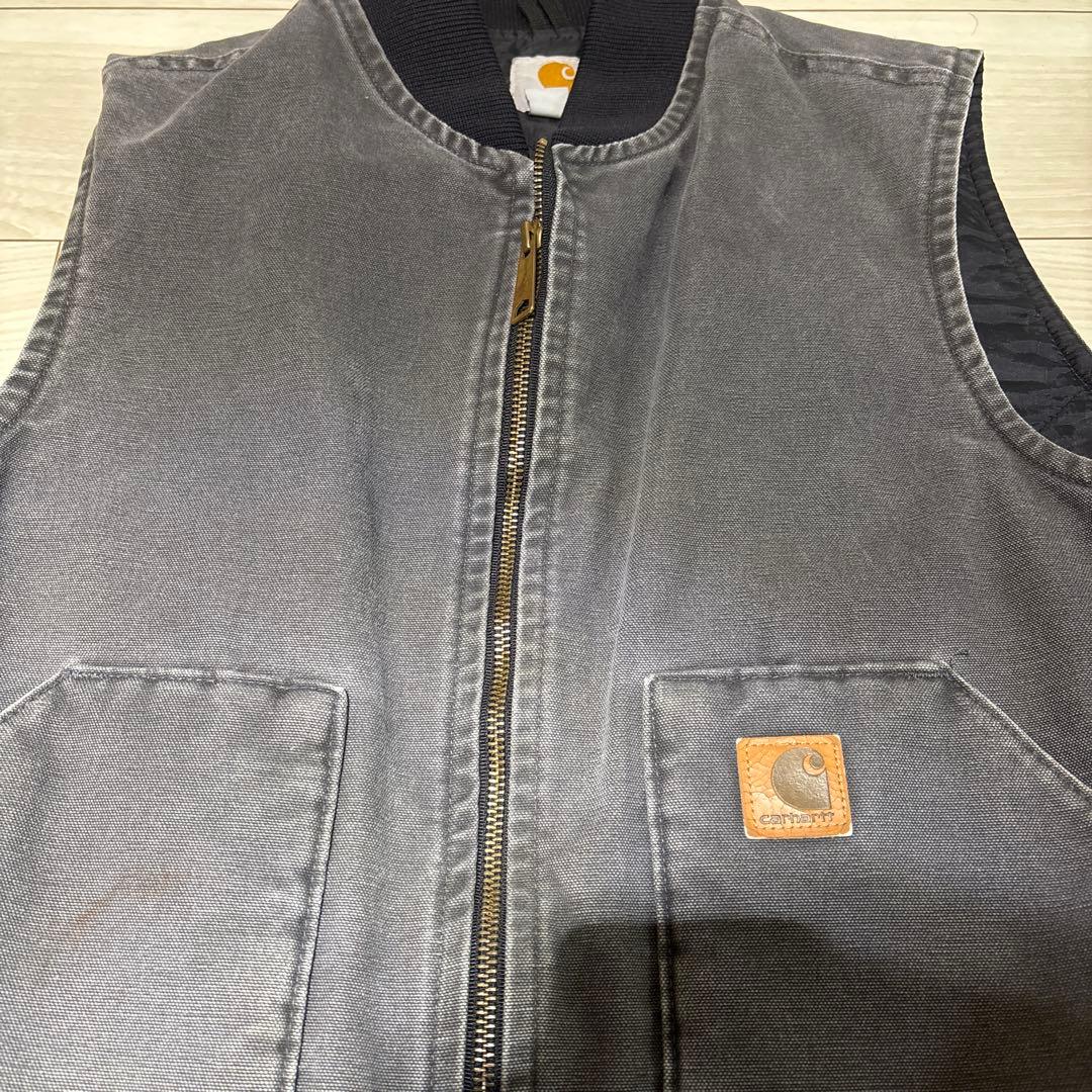 【希少グレー・Lサイズ】カーハート ダックベスト V02 029 メキシコ製