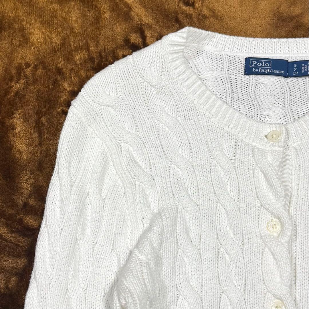 美品✨　ポロラルフローレン　カーディガン　コットン　ケーブル　ニット　現行品　自