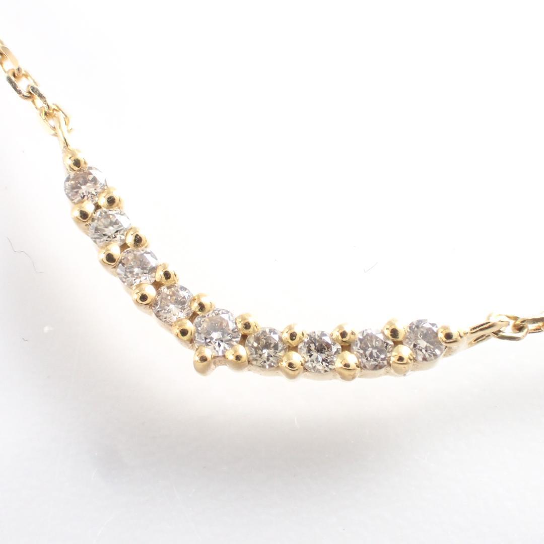 アガット K18YG ダイヤモンド 0.04ct ネックレス エタニティ