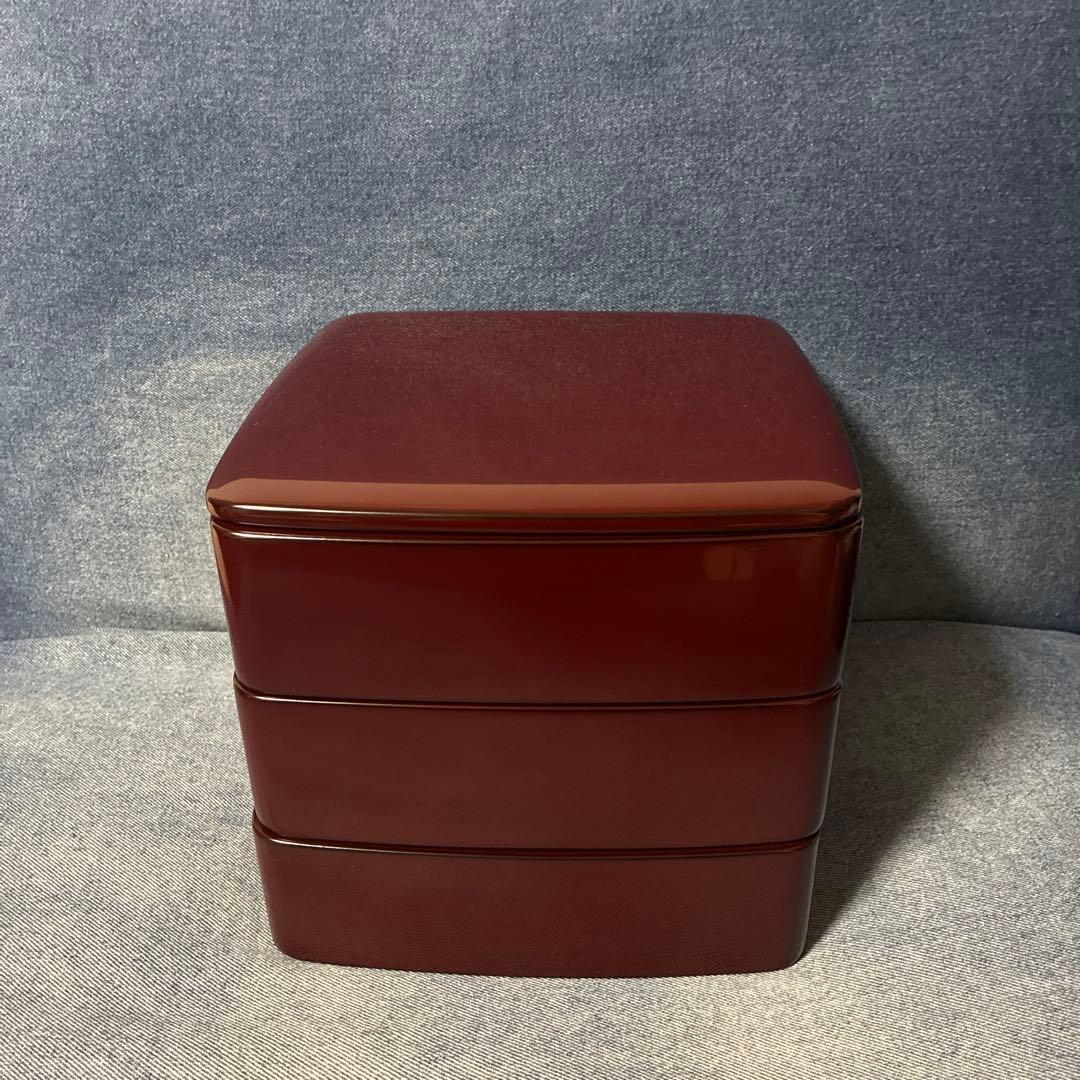 越前塗り 漆器 3段重箱 6.5隅丸 三段重