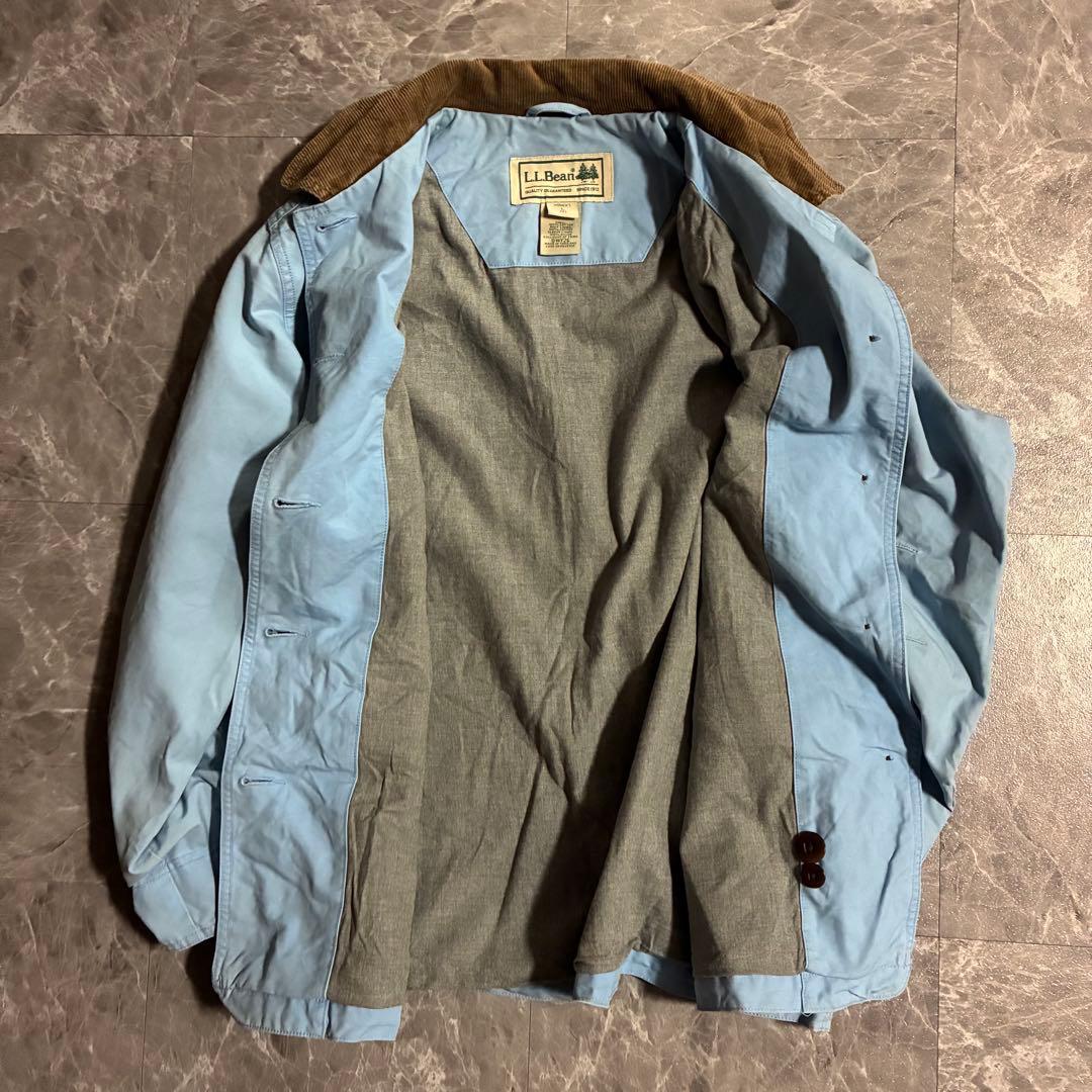 【希少カラー】LL.Beanハンティングジャケット 襟コーデュロイ ライトブルー