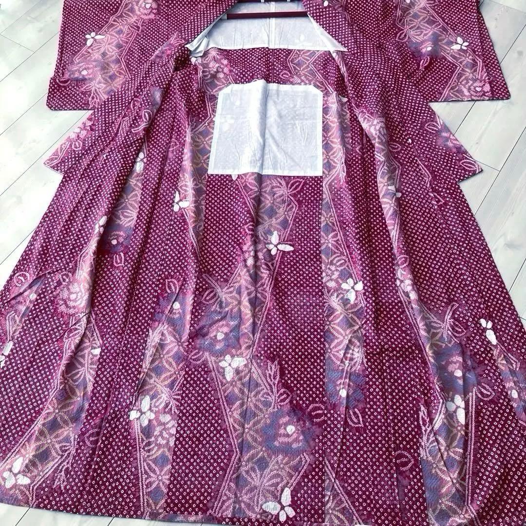 *nuko* 有松絞り浴衣・有松鳴海絞り浴衣　手縫い　蝶々　No.8-80