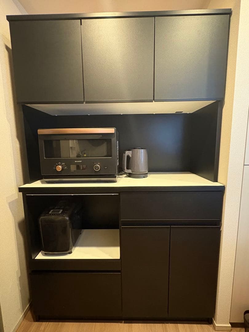 【miyu様】大川家具 キッチンボード エレガンスブラック