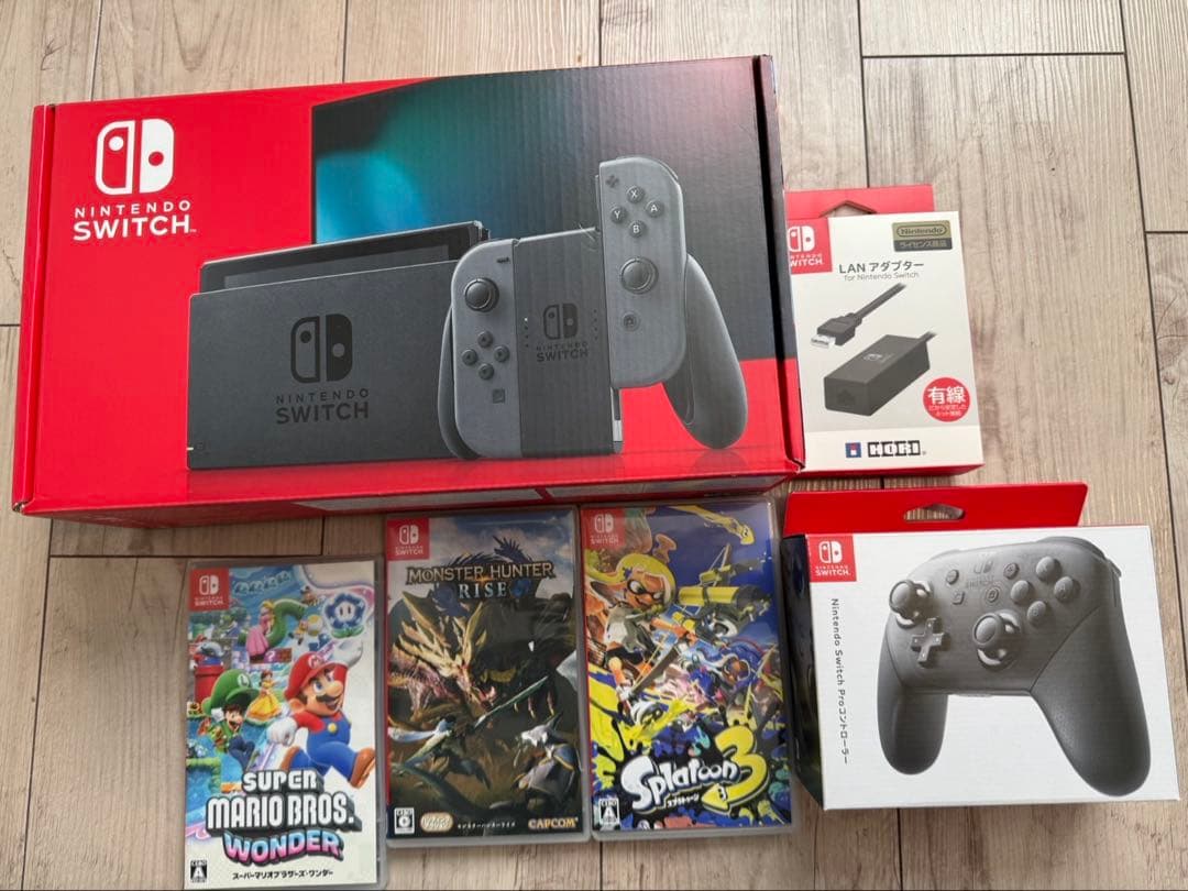 Nintendo Switch 本体 + ゲームソフト3本 +プロコントローラー