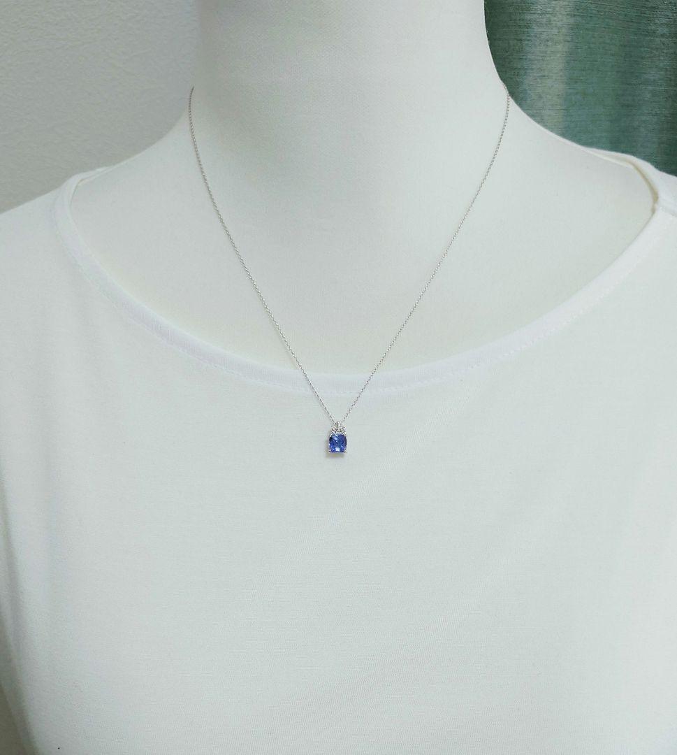 専用　K18WGタンザナイト　ダイヤモンドペンダント　ネックレストップ
