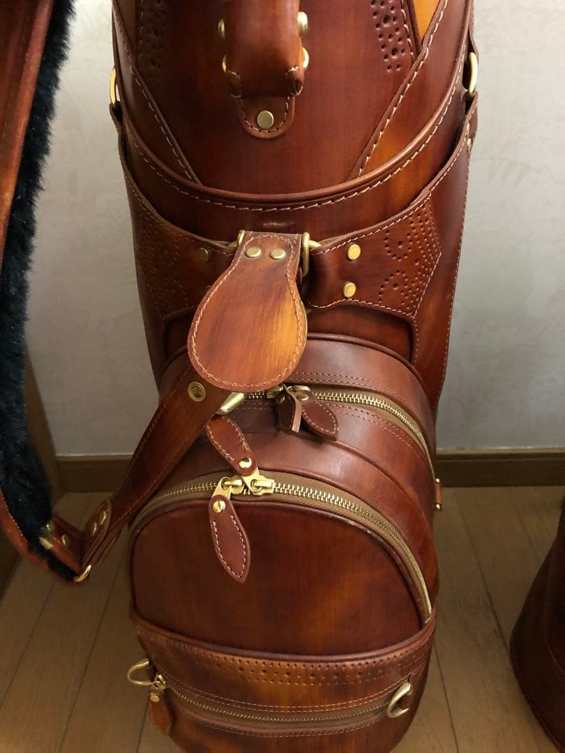 としゆき　超希少　最高級本革キャディバッグ　ゴルフバッグ