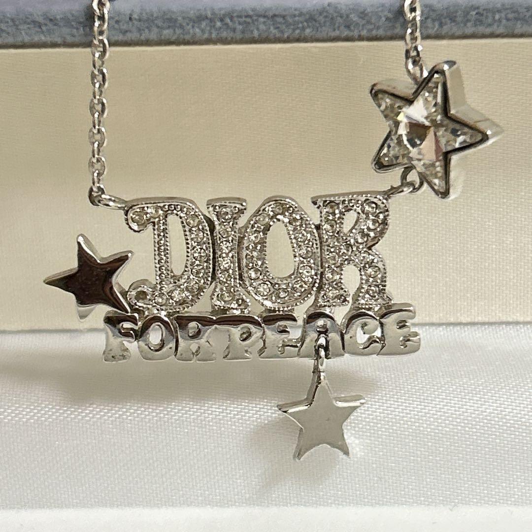 【極美品・希少】Dior ネックレス ロゴ スター ラインストーン シルバー