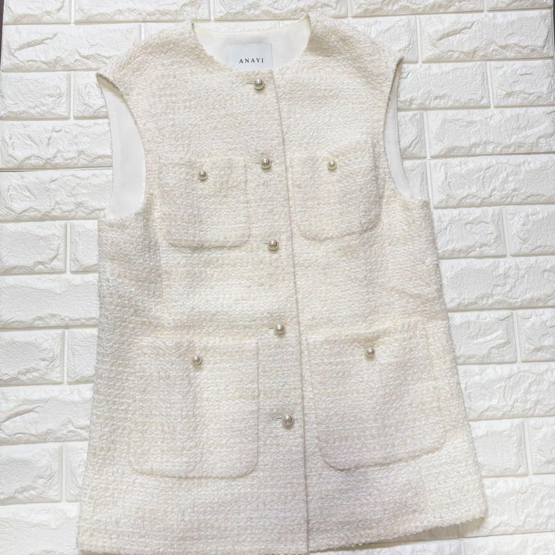 アナイ カラミツイードポケットジレ