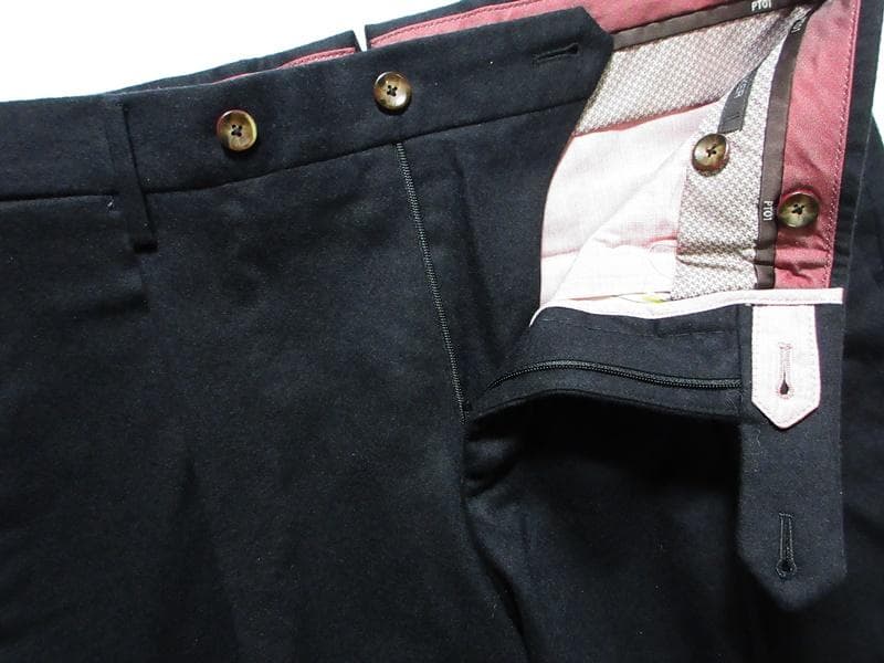 新品 PT01 ウール フランネル ストレッチ パンツ スラックス ブラック