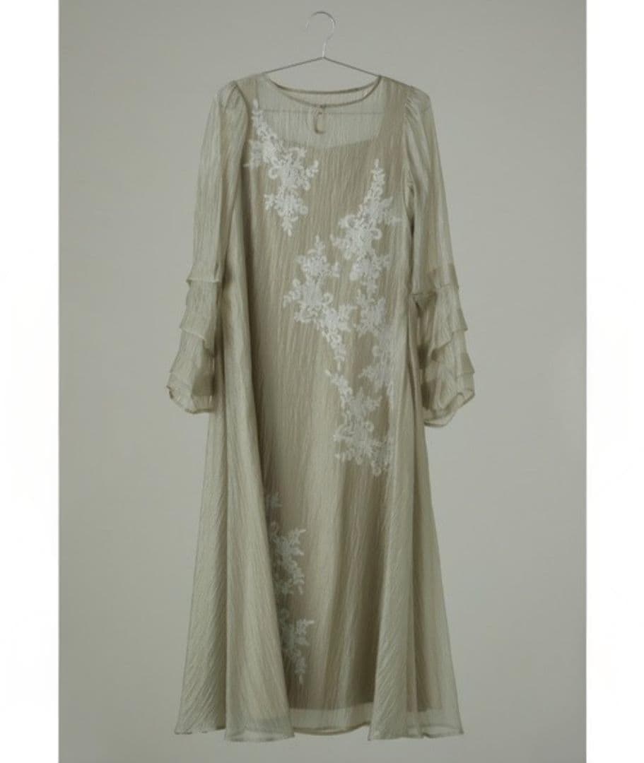 訳あり niana ニアナ ドリードール シアーAラインワンピース M 結婚式