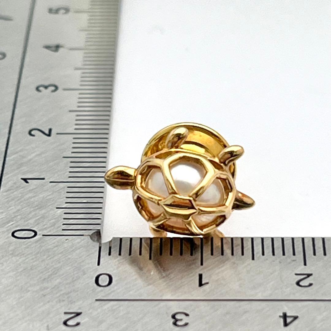 ☆美品☆ミキモト　K18 ピンブローチ　パール　カメ　皇室御用達ブランド