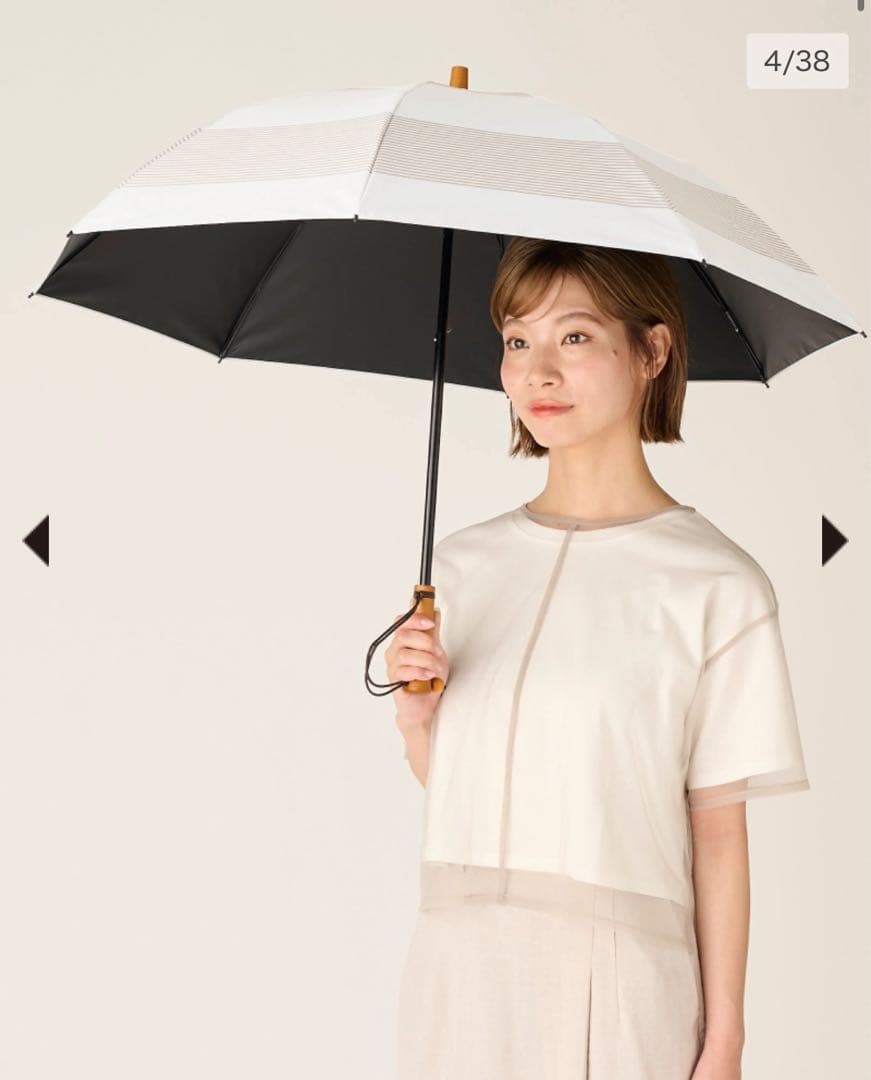 SUNBARRIER100 折りたたみ日傘 ２段折 / ボーダー