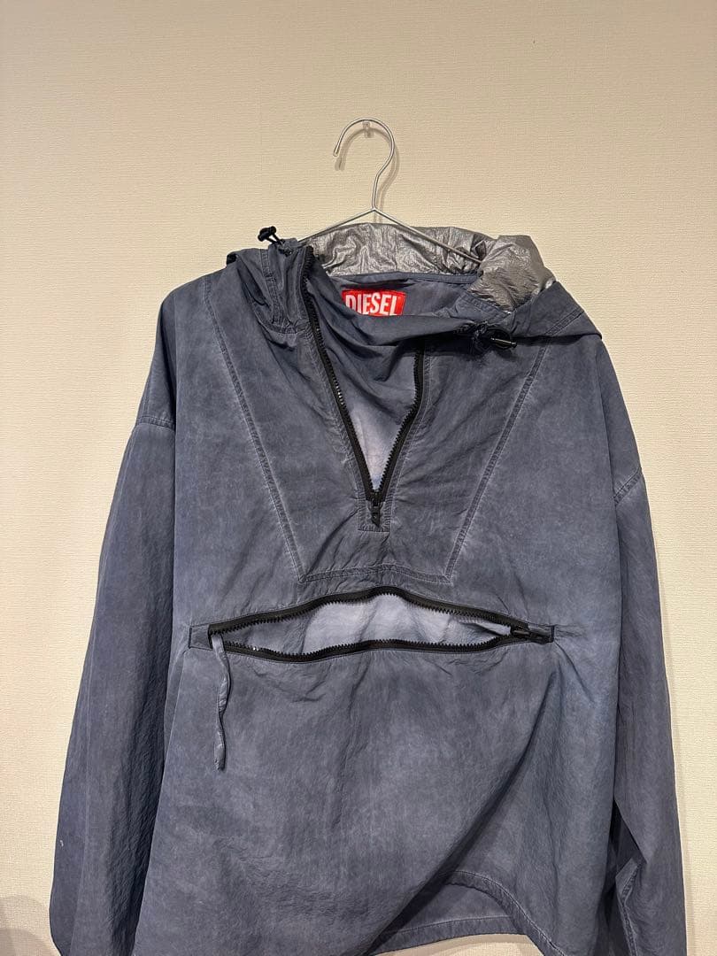 DIESEL ダークブルー プルオーバー ナイロンジャケット