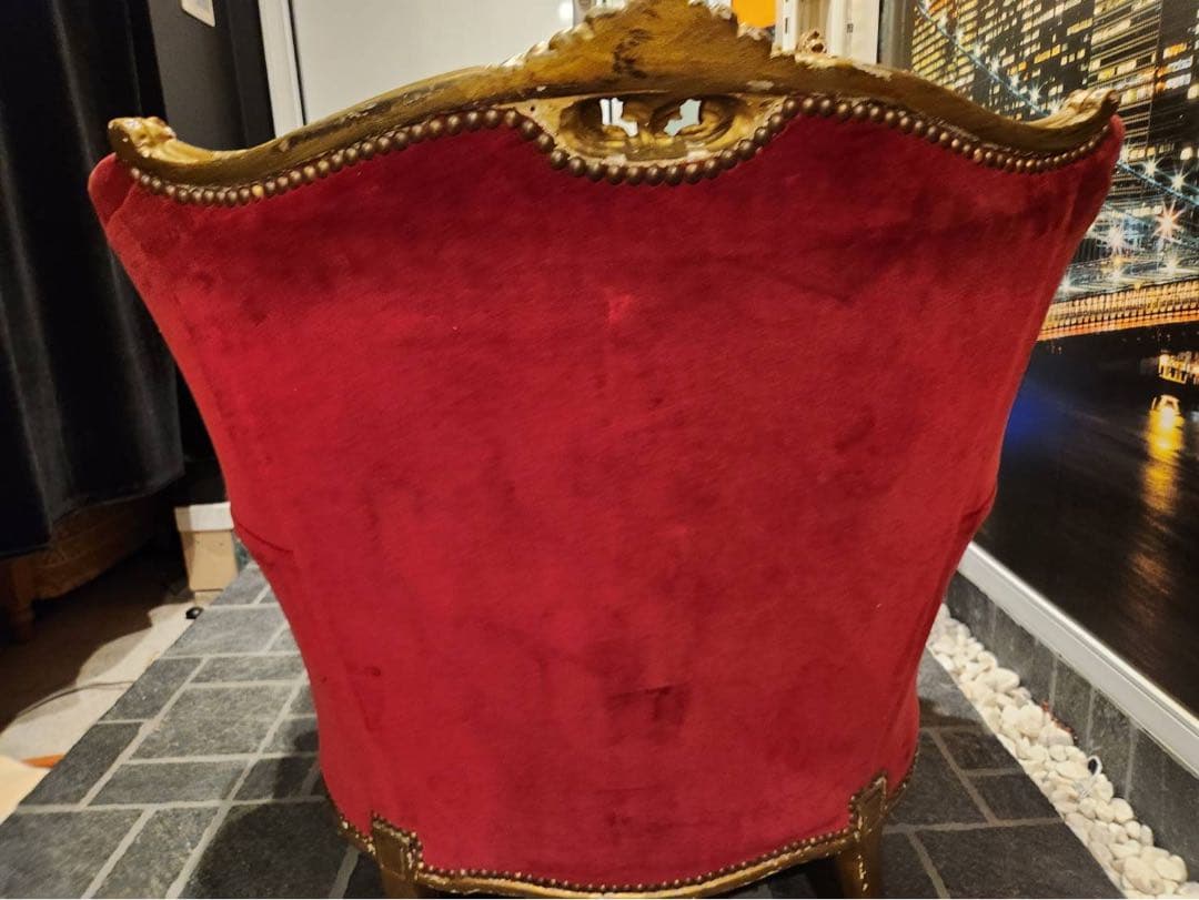 ノットアンティークス　シングルソファ エンペラーズチェア　ロココ　彫刻