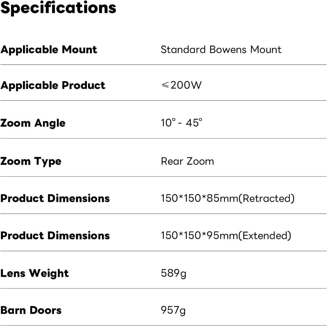 【新品】Bowensマウント フレネルレンズ 集光アダプタ バーンドア付き